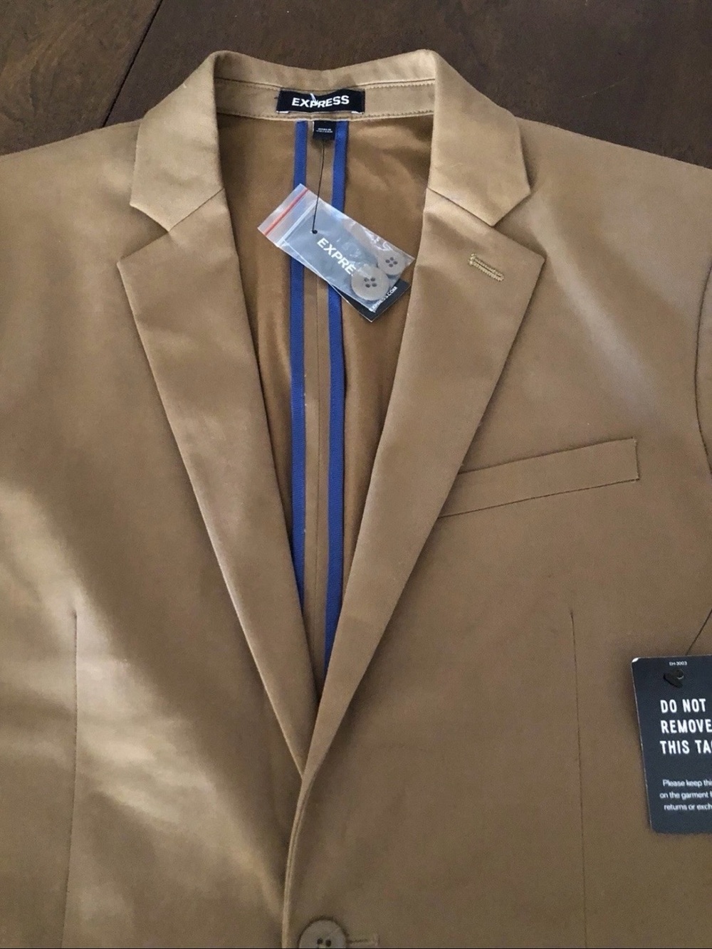 Express Men's Camel/Tan Blazer with Notch Lapel